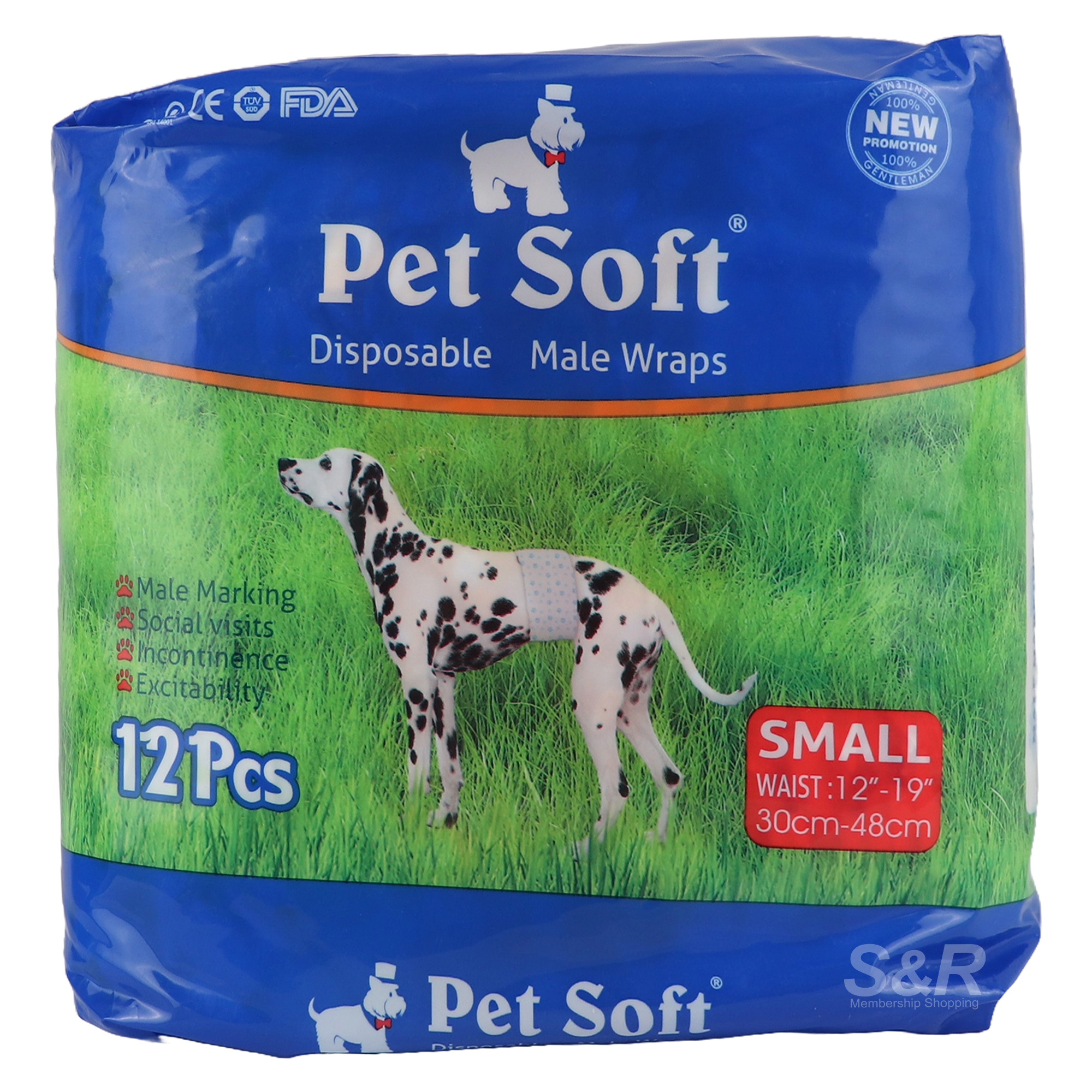 Pet Soft Disposable Male Wraps for Dogs Small 12pcs Pet Soft Disposable Male Wraps for Dogs Small 12pcs